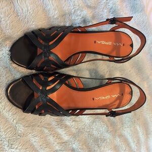 Via Spiga Black Strappy Heels